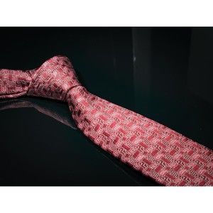 Ted Baker Burgundy Light Gray Mini-Pine 100% Silk Men's Designer Skinny Tie USA